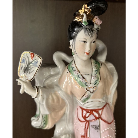 Vintage Porcelain Chinese Geisha Statue 13” - Picture 3 of 15